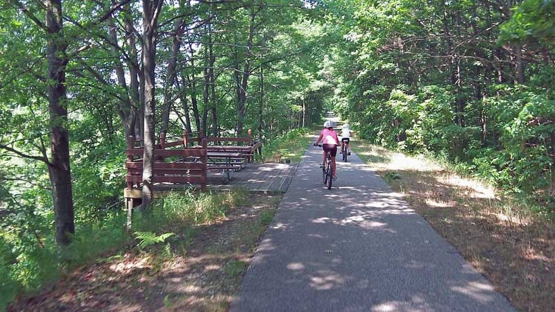 picnic area along the hart-montague bike trail